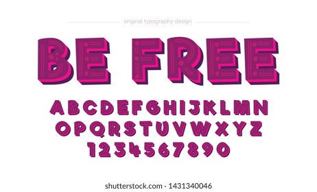 Purple Comic Bold Retro Custom Typography Artistic Font