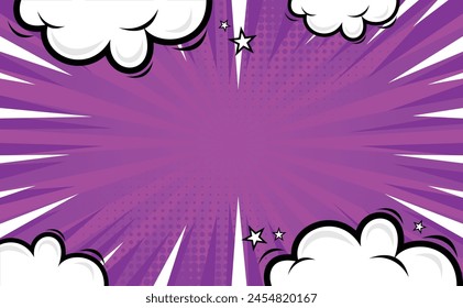 Purple Comic Cartoon Background Design Vector Template