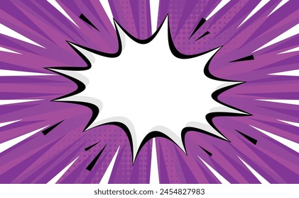 Purple Comic Cartoon Background Stars Vector Template