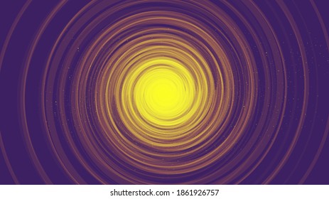 Purple Comic Spiral Black Hole on Black Galaxy Background.planet and physics concept design,vector illustration.