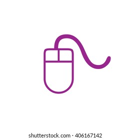 Purple computer mouse icon vector illustration