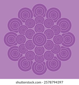 Purple Concentric Circles Mandala Design