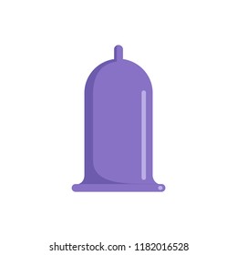 Purple condom icon. Flat illustration of purple condom vector icon for web design