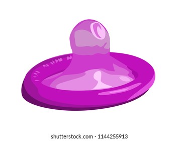 purple condom realistic vector illustration isolated no background