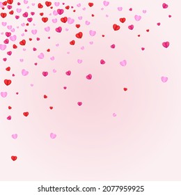 Purple Confetti Background Pink Vector. Rain Frame Heart. Pinkish Sweetheart Texture. Red Heart Romantic Pattern. Violet Mother Illustration.