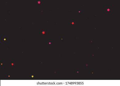 Purple Confetti Card. Coral Starry Banner. Yellow Stars Poster. Blue Vector Wallpaper. Pink Pattern Gift. Red Texture Isolated. Celebration Holiday. Party Cosmos.