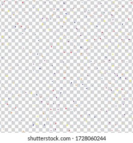 Purple Confetti Graphic. Pink Anniversary Event. Yellow Carnival Wedding. Festive Element. Blue Vector Wedding. Decoration Card. Party Bright. Falling Paper.