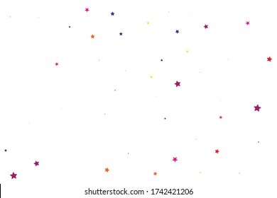 Purple Confetti Invitation. Red Starry Design. Blue Stars Anniversary. Yellow Vector Symbol. Pink Pattern Greeting. Coral Texture Modern. Celebration Modern. Party Anniversary.