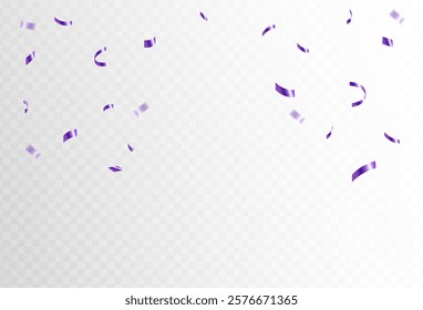 	
purple confetti and ribbon streamers falling on a transparent background. blurred. Big and small,abstract frame,Vector. eps 10	
