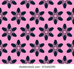 Purple. Congratulatory ornament seamless execution in the form of floral pattern. Vector. For holiday cards design, fashion design, interior design, graphic arts
