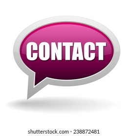 Purple contact speech bubble on white background