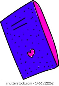 Libro de copias morado, ilustración, vector sobre fondo blanco.