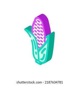 purple corn isometric icon vector. purple corn sign. isolated symbol illustration