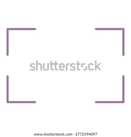 Purple corner bracket frame with copy space