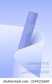 Purple cosmetic 3d ads background.