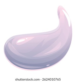 Purple cosmetic cream is smeared, looking refreshing and soft
