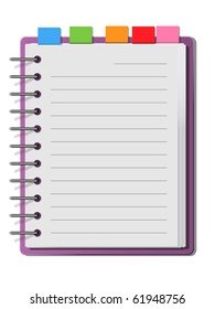purple cover blank white note book