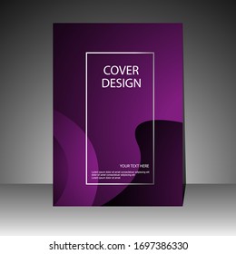 Purple Cover Book modern design. Annual report. Brochure template, catalog. Simple Flyer promotion. magazine. Vector illustration