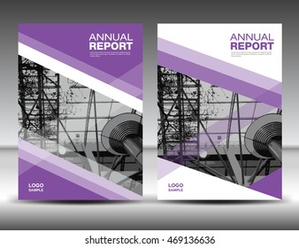 Purple Cover template, annual report, business brochure flyer, magazine covers, presentation