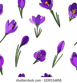 Purple crocuses pattern