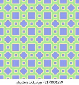 Purple cross and purple square check seamless pattern on green back ground