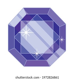 purple crystal on white background