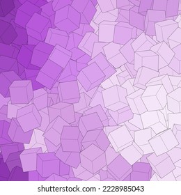 Purple cube. Abstract vector template for presentation.