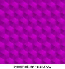 Purple cubes 3d seamless pattern. Diamond hexagons repeating pattern background vector. Abstract geometric designs and shapes.