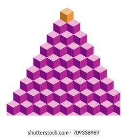 Purple cubes pattern, Background from Vector illustration ,Leader or Win conpept.