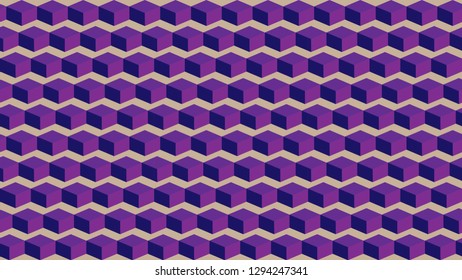 Purple cubes in a pattern on top of an off white vector background