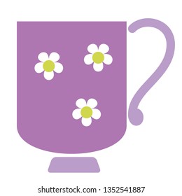 Purple cup flat illustration on white
