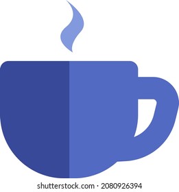 Purple Cup of hot tea, illustration, vector, on a white background.