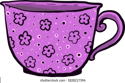Purple cup, illustration, vector on white background