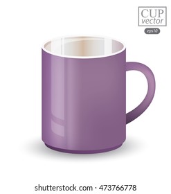 Purple cup isolated on white background. Vector illustration.