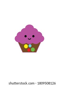 Purple cupcake vector illustration design
