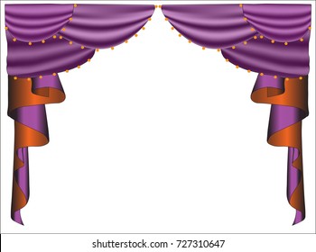 The purple curtain background (vector)