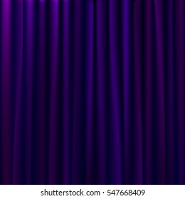 Purple curtains background. Vector Illustration