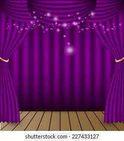 Purple curtains vector background
