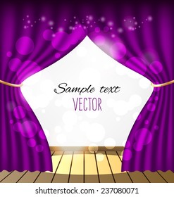 Purple curtains vector background