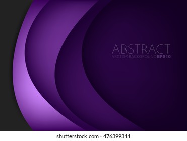 Purple curve background vector with black dark space for text and message design