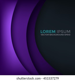 Purple curve background vector with dark space for text and message design