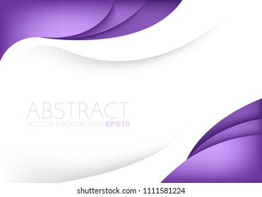 Purple curve background vector overlap layer on white space for text and background design