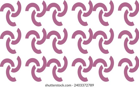 Flor de círculo de curva púrpura sobre fondo blanco para impresión de tela, papel pintado
