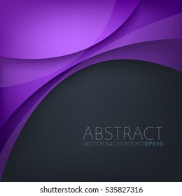 Purple curve with dark space vector background for artwork design