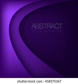 Purple curve layer vector background with dark space for text and message design