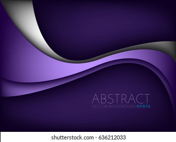 Purple curve line background on dark space with silver curve line , for text design , vector