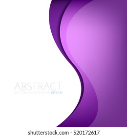 Purple curve line background. overlap paper purple layer on white and purple space for text and message design