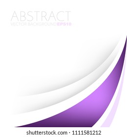 Purple curve line vector background with white space for text design