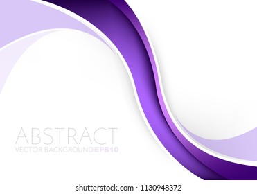 Purple curve line vector background overlap layer on white space