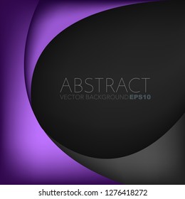 Purple curve line vector background with black space